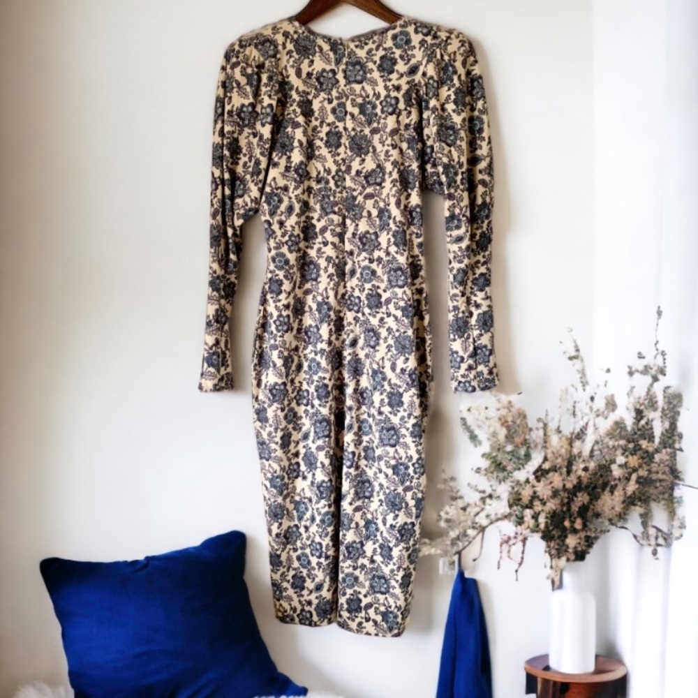 Moon River Blue Floral Corduroy Dress By Anthropologie - Picture 8 of 12